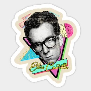 Retro Vintage Elvis Costello Art Design Sticker